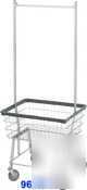 Economy chrome laundry cart w/ double pole rack