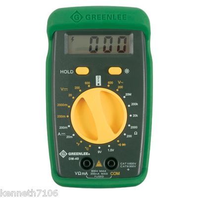 Greenlee digital multimeter dm-40 leads probes nip temp