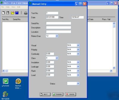 Pat testing software - database / certificates / forms