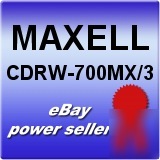 Maxell cdrw 700MX 3 rewr cd data 3PACK 4X rewritable rw
