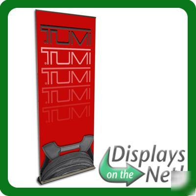 Trade show banner stand retractible pull up graphic