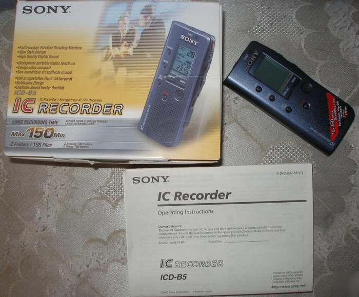 Sony icd-B5 digital voice recorder - dictaphone