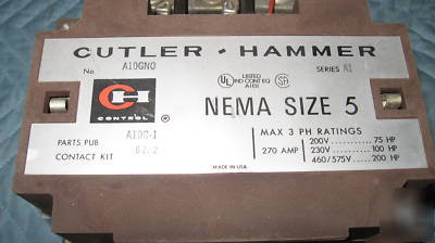 Cutler hammer nema size 5 no. A10GN0 motor starter 3PH 