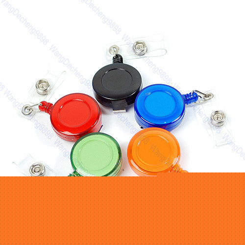 5 pcs retractable id card badge holder reels with clip