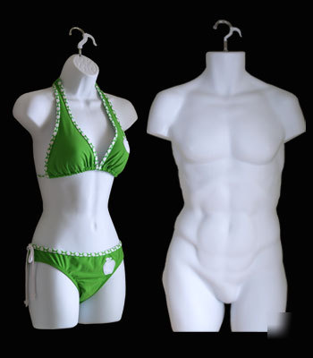 Female + male dress mannequin form set maniquin white