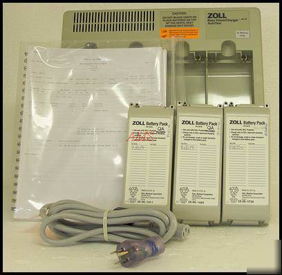 New zoll battery charger plus three new batteries 