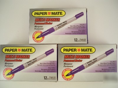 1 lot 3 x 12 papermate marker sharp point purple color