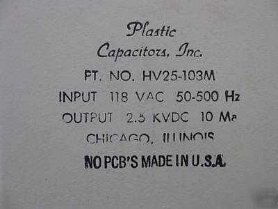 Plastic capacitor hv-25-103M 5 avail