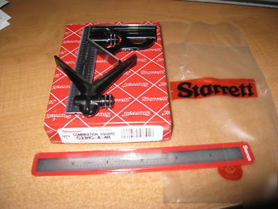 Starrett 3PC combination square C33HC-4-4R +bonus 