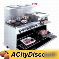 New american range 60IN 6 burner w/ 24IN raised griddle