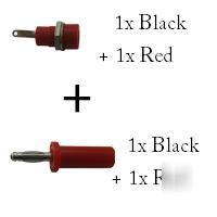 4MM banana connector 4PC pack - 2X plug & 2X socket