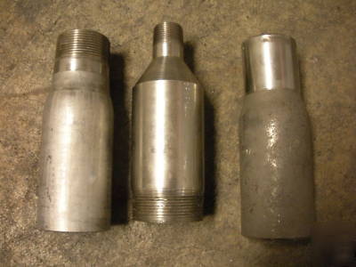 Lot of 3 misc. socket weld npt reducer/adapter 304 ss 