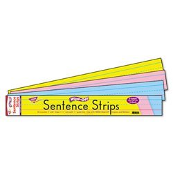 New wipe-off sentence strips, 24 x 3, multicolor, 30...