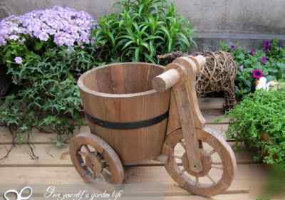 Pot folding wooden shelf storage bucket garden wood 