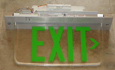 Prescolite lepcsgxne clear edge-lit green led exit sign
