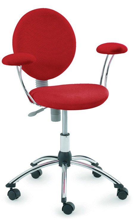 New art deco gas lift swivel office chair in red