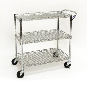 New rolling steel chrome nsf utility cart brand 