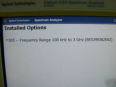 Agilent N1996A csa 100KHZ to 3GHZ rf spectrum analyzer