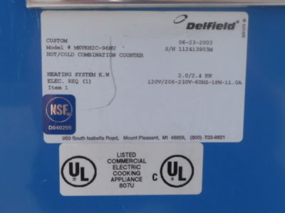 Delfield combination hot/cold food serving counter
