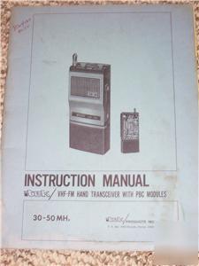 Tek vhf-fm hand transceiver radio service/owner manual