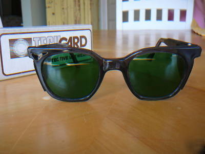 Vintage safety glasses welding 2.5 green lens 