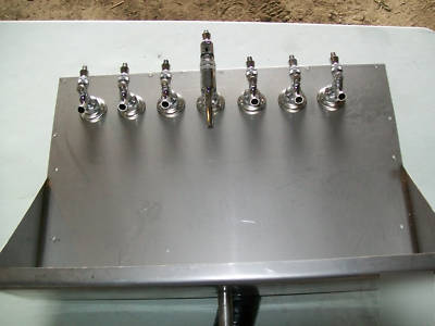 Custom 7 faucet wall mount draft tap setup w/ lines 