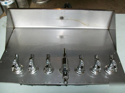 Custom 7 faucet wall mount draft tap setup w/ lines 