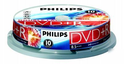 Dvd+r 8X dual double layer 10 tub philips free delivery