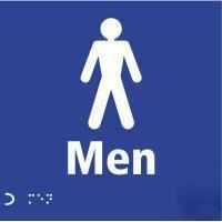 Braille and tactile sign poster 150X150MM 'men' 