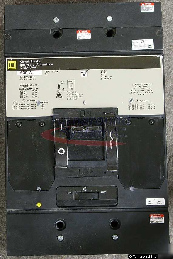 New square d MHL36600 circuit breakers, 600 amp, 