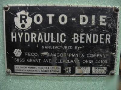 Roto-die hydraulic bending brake