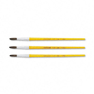 Size 7 round blend waterclr brush plastic handle 3/pack