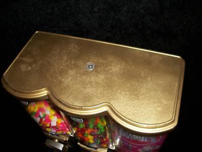 Triple head candy gumball vending green gold 25 cent