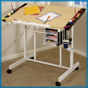 Studio designs deluxe craft station table draw drafting