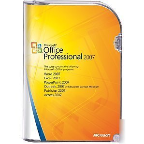 New microsoft office 2007 pro professional retail box 