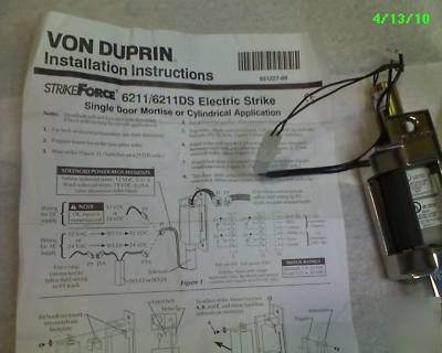 New von duprin 6211/6211DS electric strike 24V chrone 