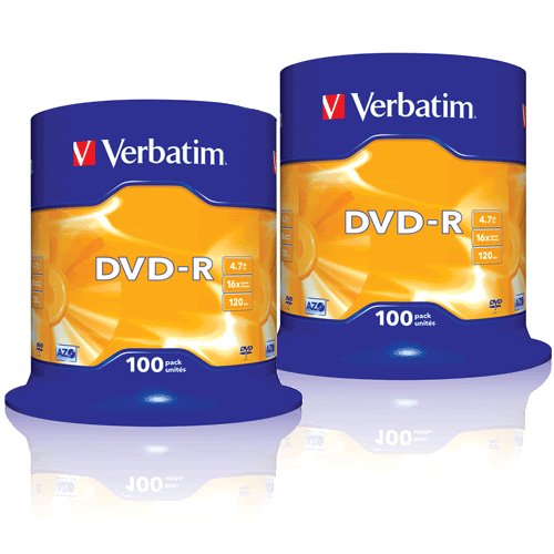 Verbatim 16X 4.7GB dvd-r *200 spindle discs