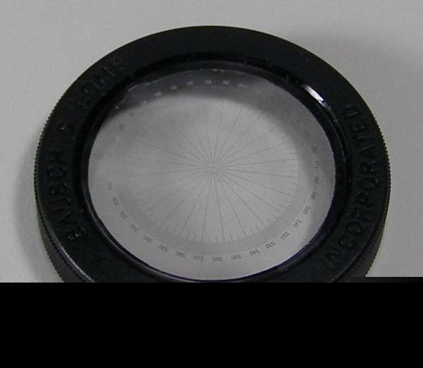 Bausch & lomb protractor scale; 360Â° in 1Â° intervals;