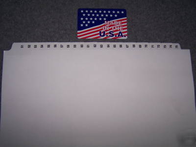 51-75 legal exhibit index tab 50 sets lawyer clearance