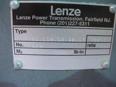 New lenze 5 hp adjustable gear/speed reducer 2-12 rpm 