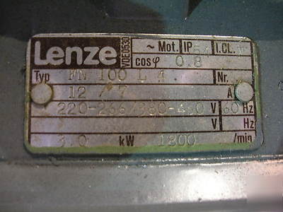 New lenze 5 hp adjustable gear/speed reducer 2-12 rpm 