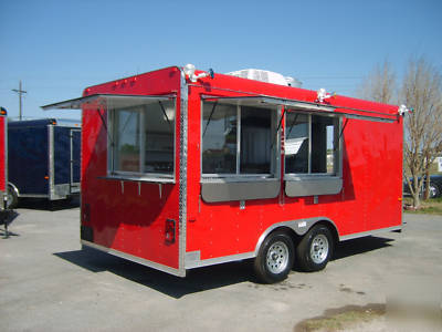 2010 red 8.5 x 14 concession trailer,catering,bbq tacos