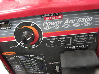 Lincoln power arc 5500 ac stick welder generator combo
