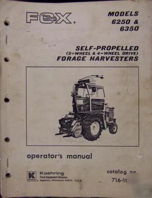 Fox 6250, 6350 s.p. forage harvesters operator manual