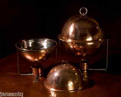 New 6 quart round chafer hand hammered copper chafers 