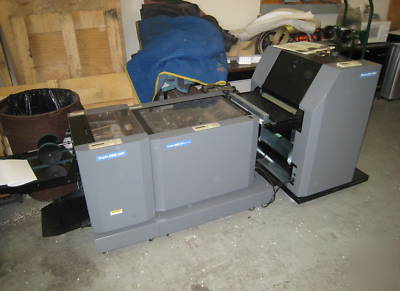 Bookletmaker / trimmer, setfeeder, sadlestitched books