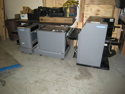 Bookletmaker / trimmer, setfeeder, sadlestitched books