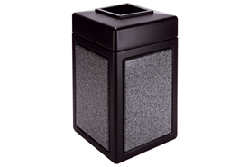 38 gallon square waste receptacle black
