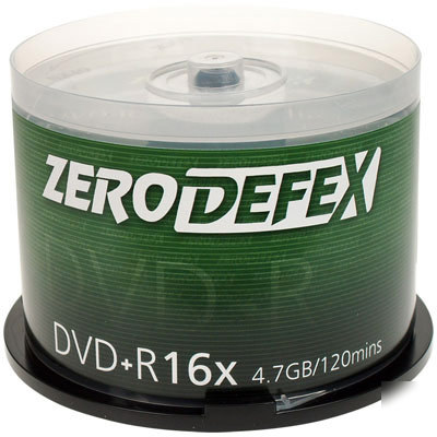 50 zero defex 16X dvd+r blank dvd discs