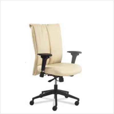 Commclad executive leather mid-back office chair black